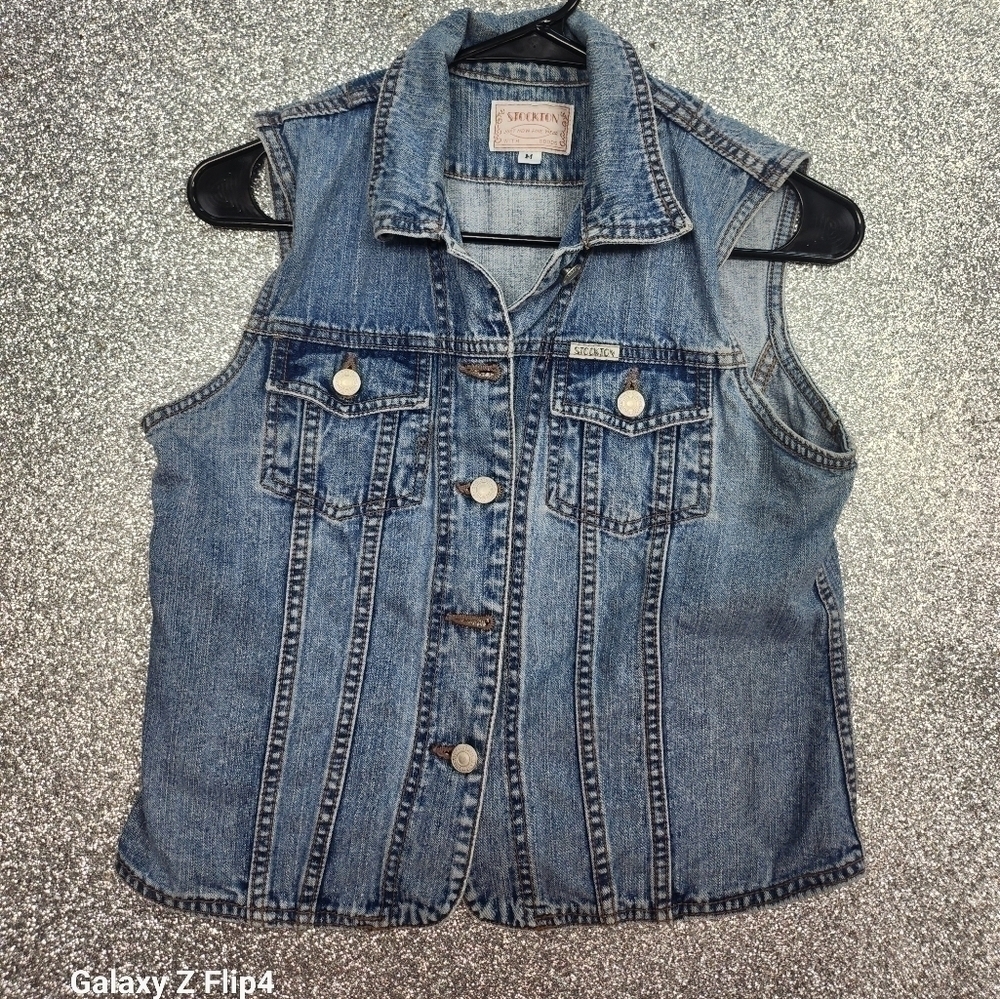 1990S Stockton jean vest  size med